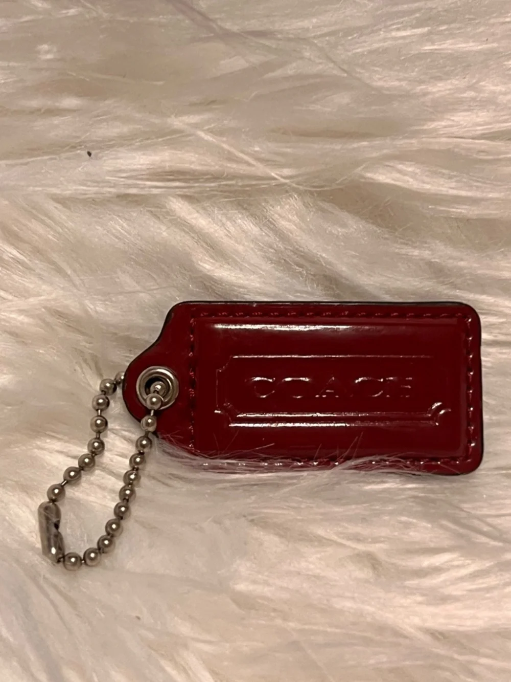 Coach Red Patent Leather  tag bag or keychain